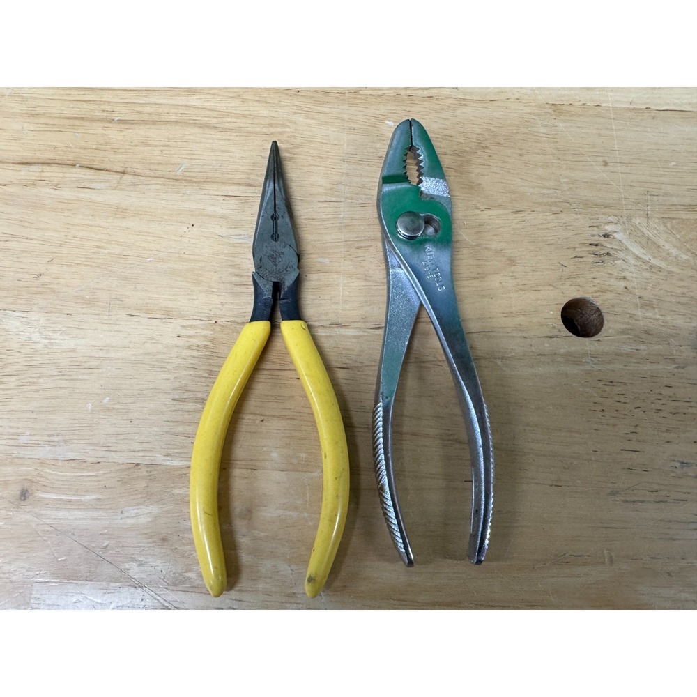 Vtg Klein Tools - Lot of 2 - Needle Nose and Thin Jaw Plier lot
